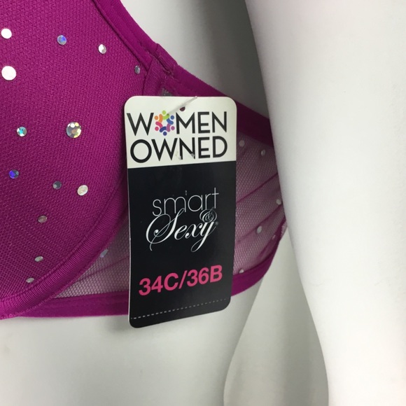 Smart & Sexy Rhinestone Covered Bra Sz 34C 36B New - Picture 5 of 7